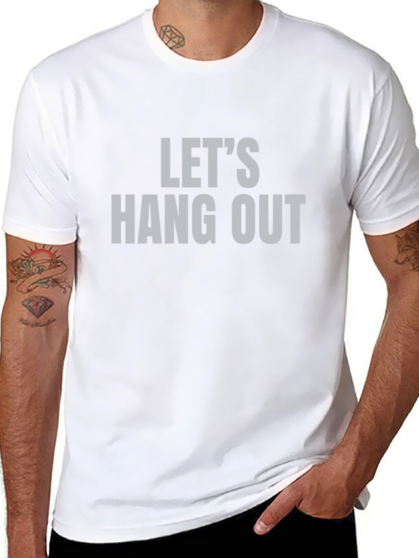 Lets Hang Out Graphic Tee - Trendy Casual Top
