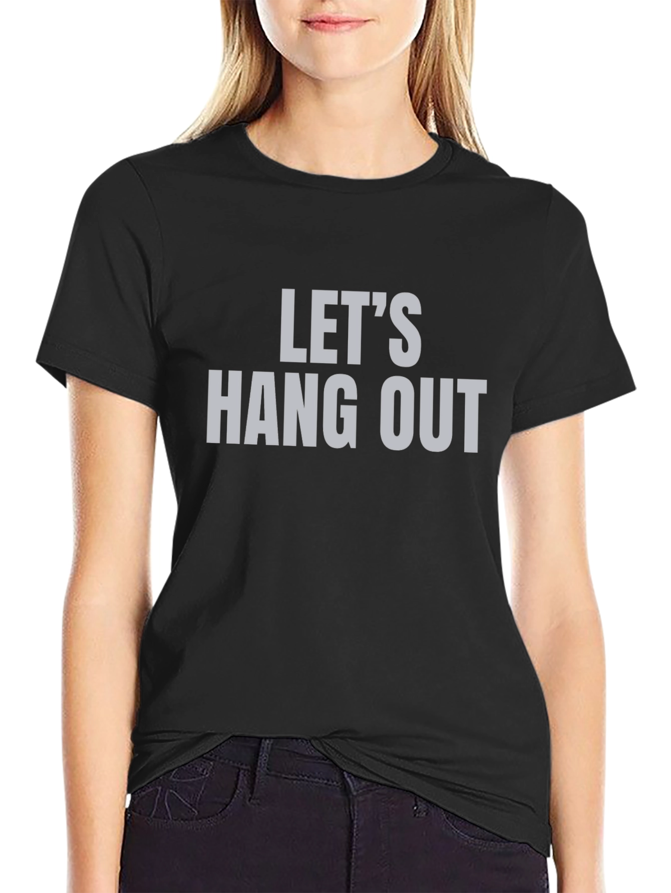 Lets Hang Out Graphic Tee - Trendy Casual Top
