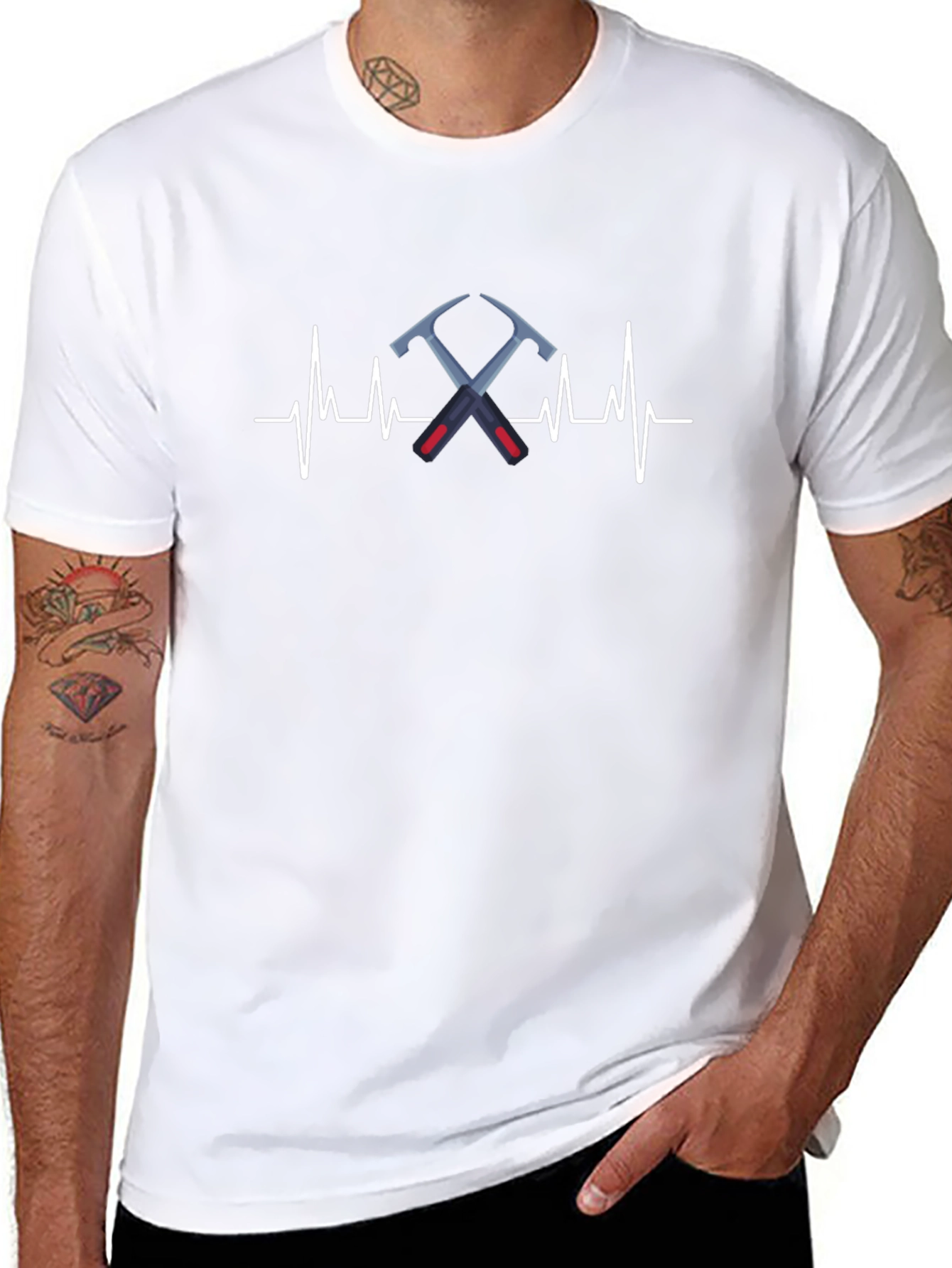 Pickaxe Heartbeat T-Shirt - Rock Climbing & Geology