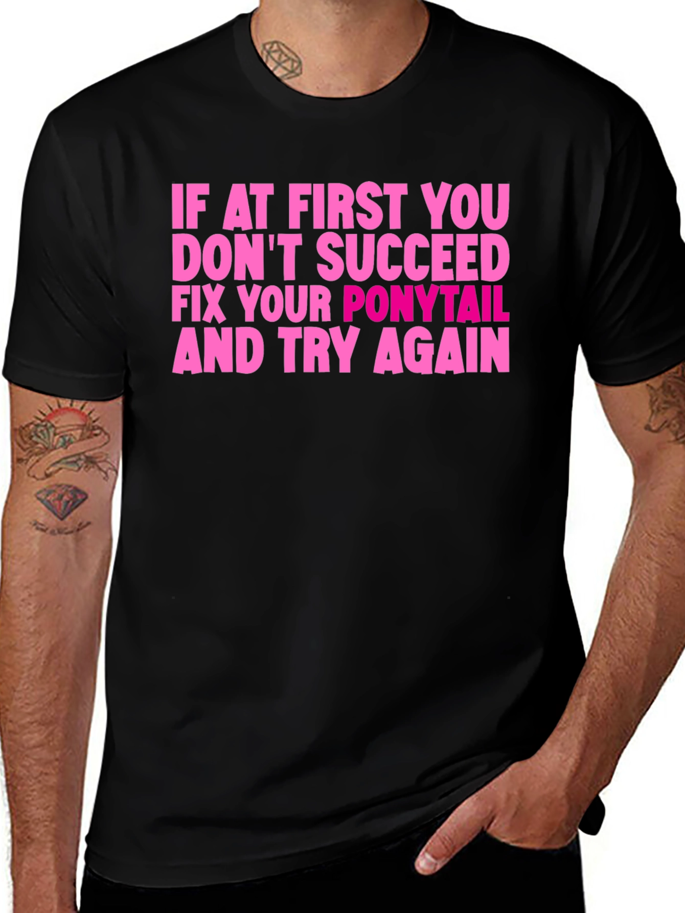 Funny Ponytail T-Shirt - Womens Empowerment Tee