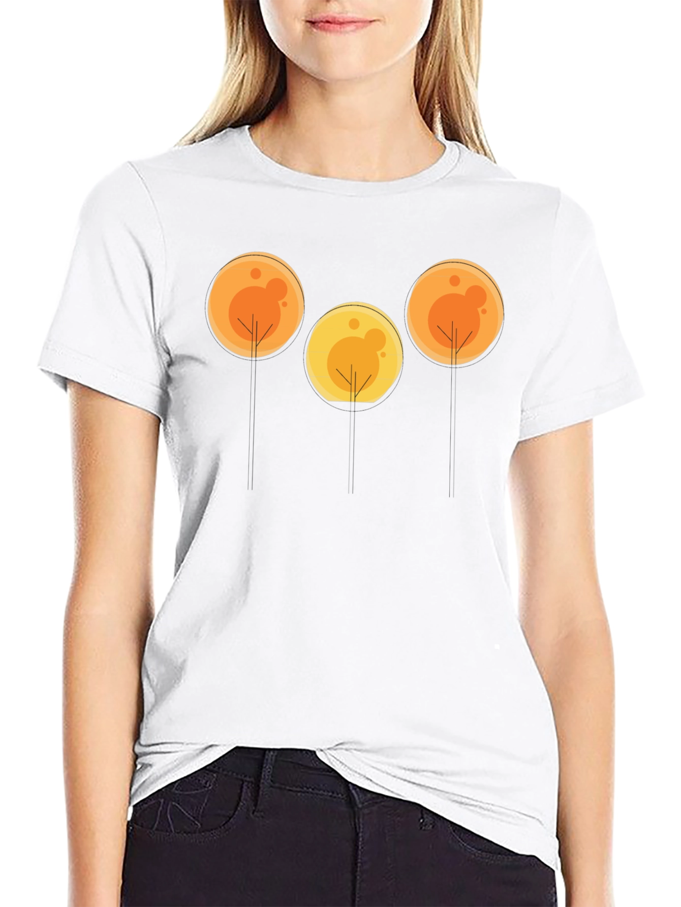 Abstract Tree Graphic Tee - Black