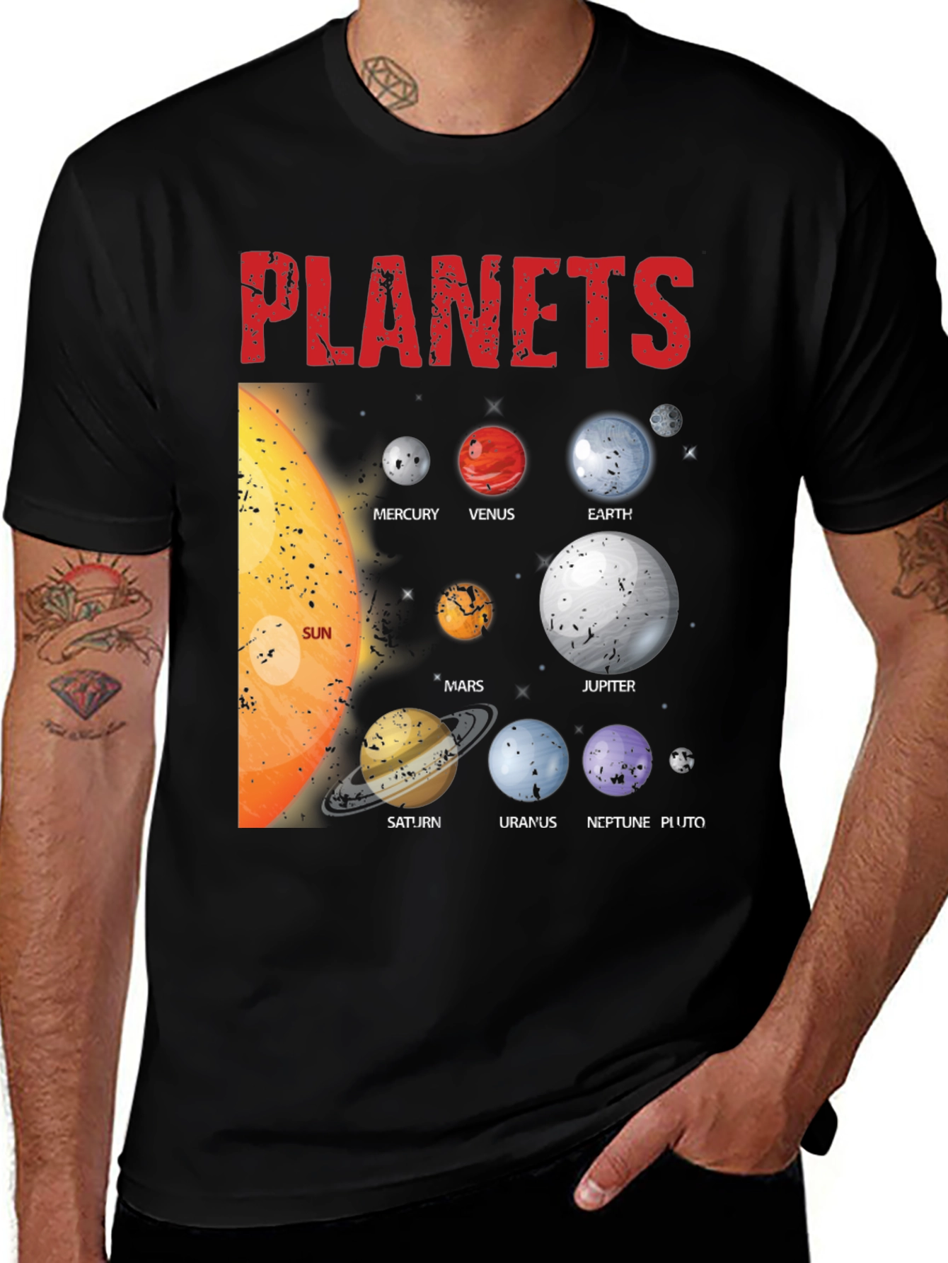 Planets Graphic Tee - Space Theme Shirt