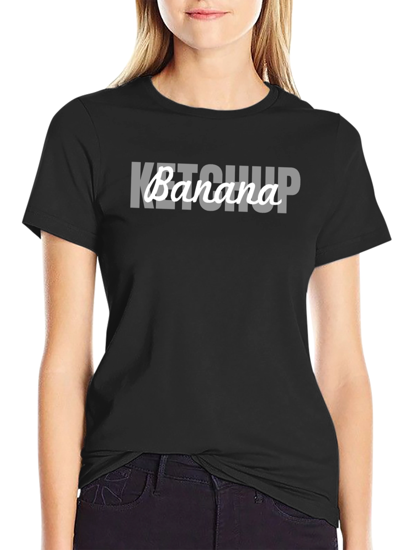 Ketchup Banana Graphic Tee - Funny Novelty Shirt