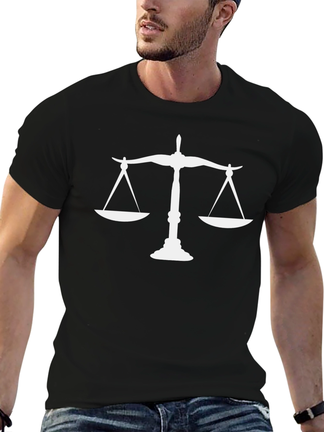 Scales of Justice Graphic T-Shirt - Black