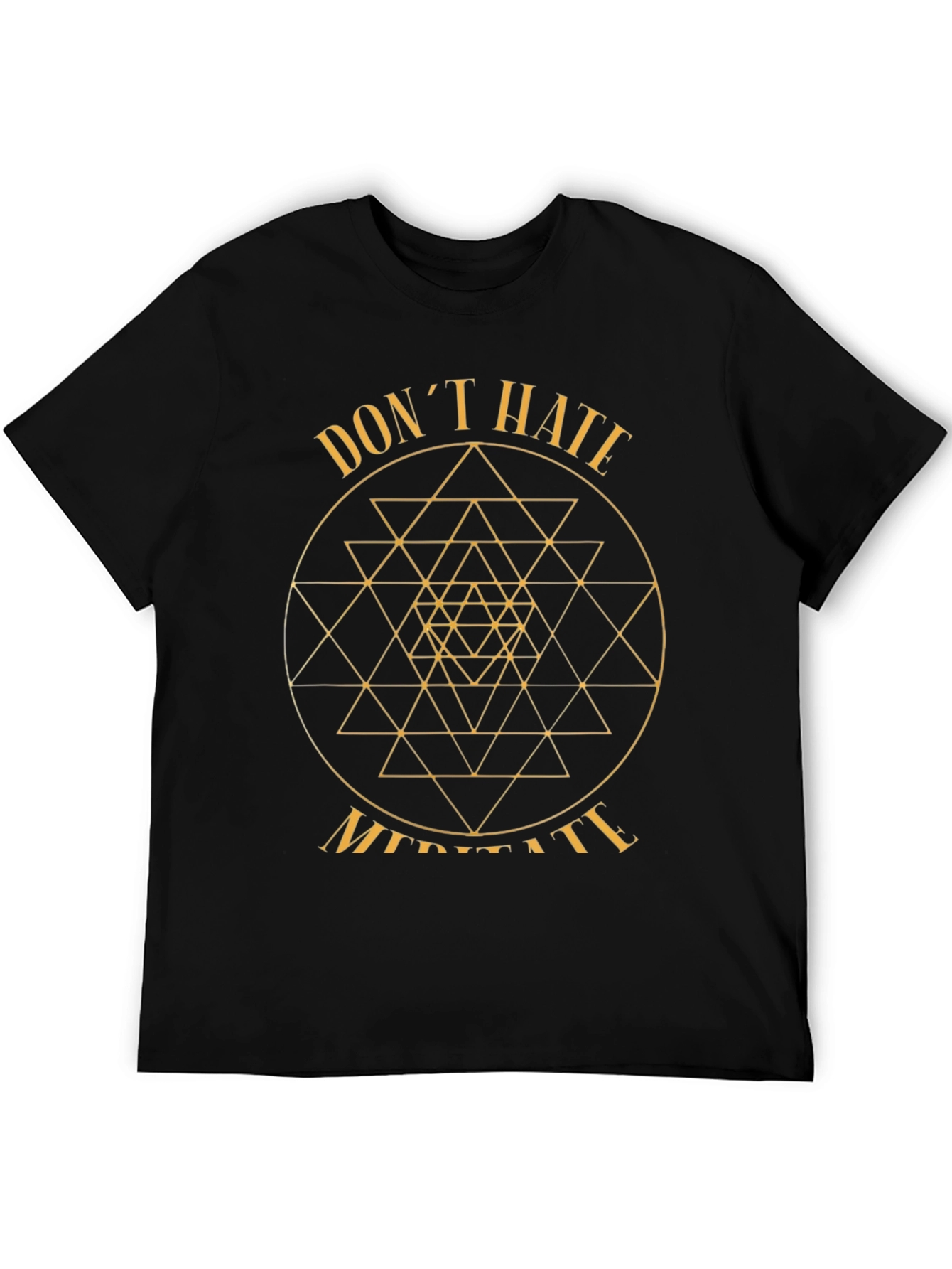 Dont Hate Meditate Black Graphic T-Shirt