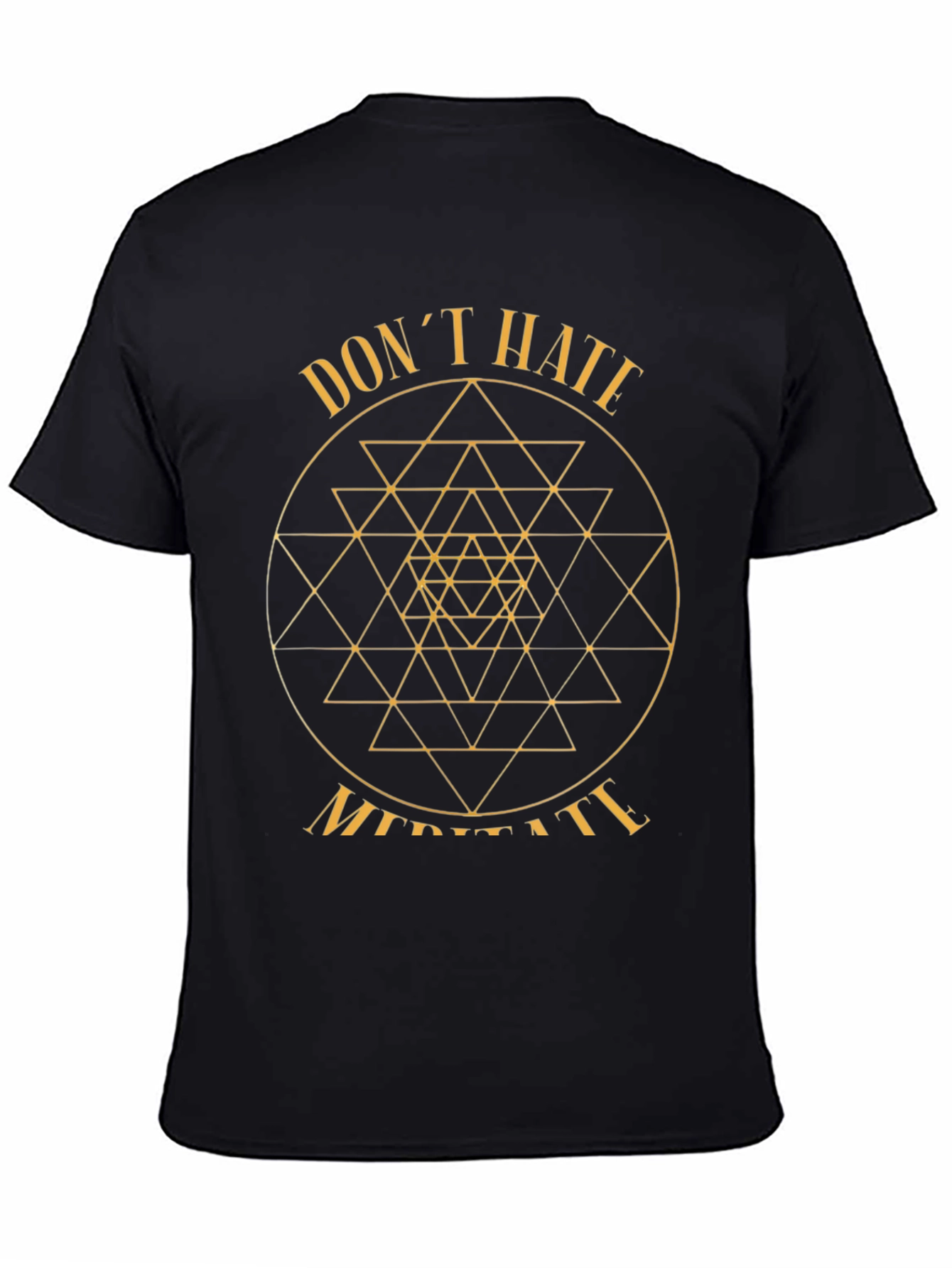 Dont Hate Meditate Black Graphic T-Shirt
