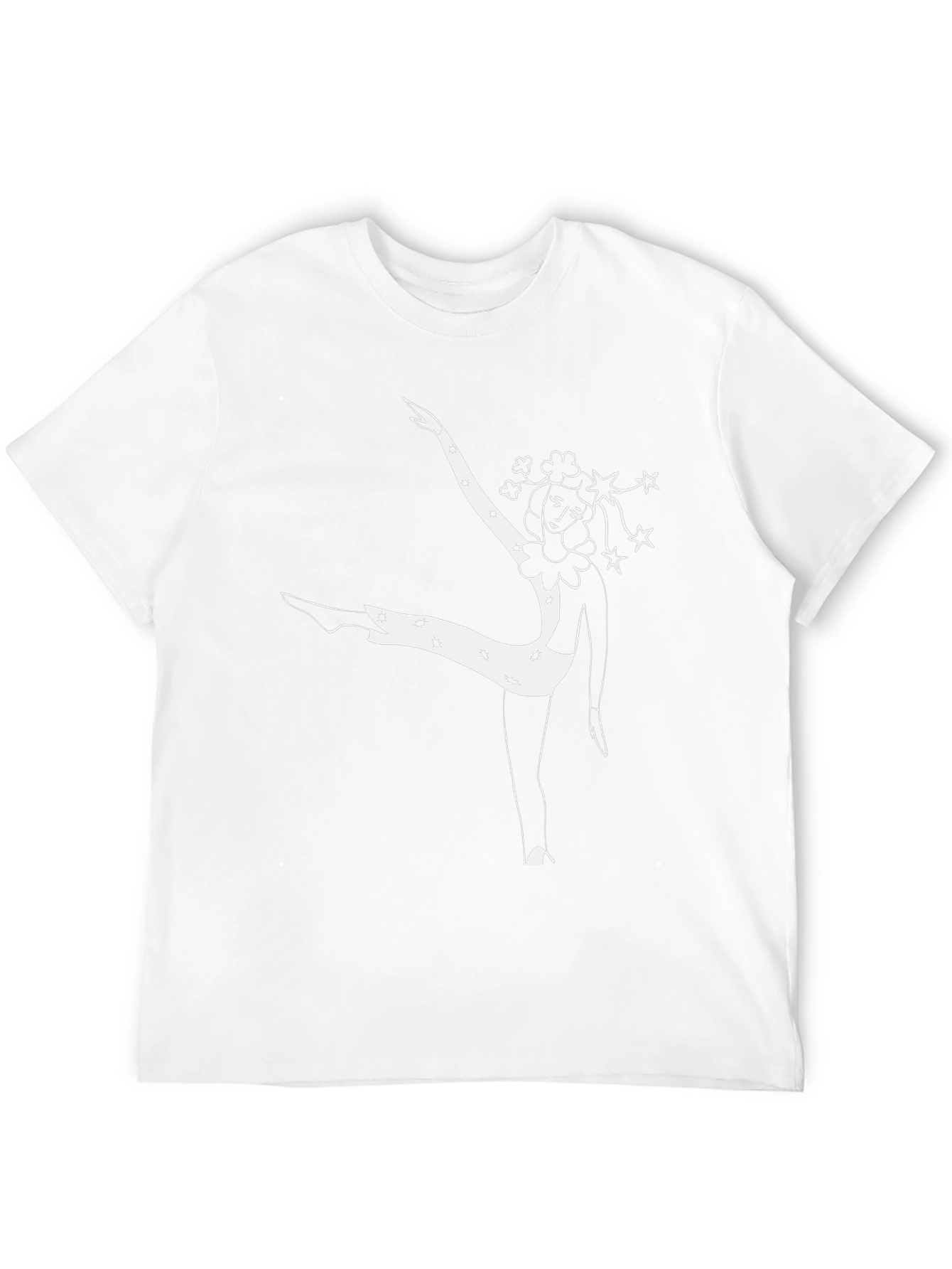 Graphic Tee: Dancing Figure Print - Black
