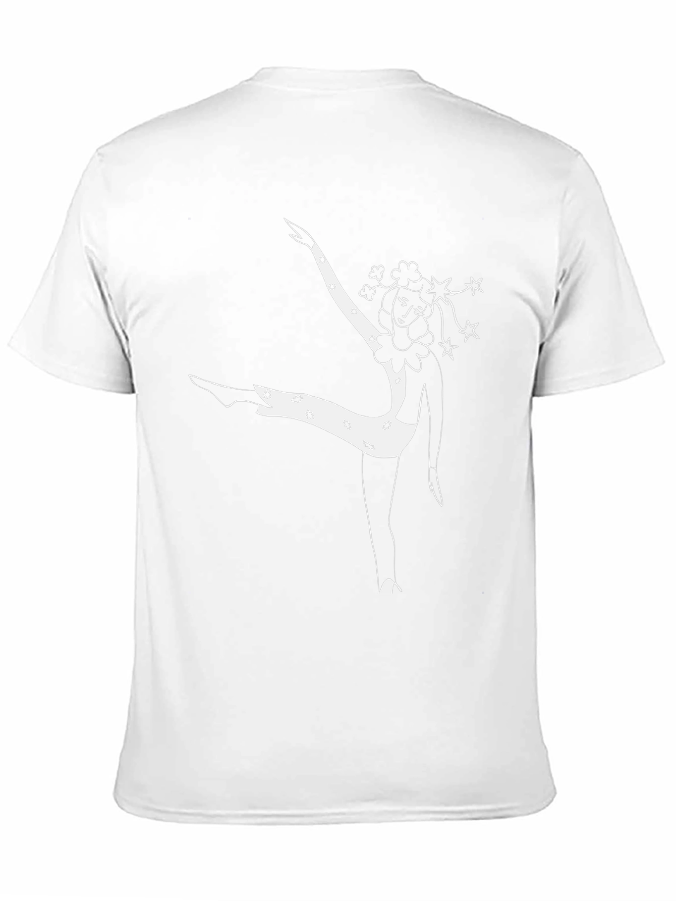 Graphic Tee: Dancing Figure Print - Black