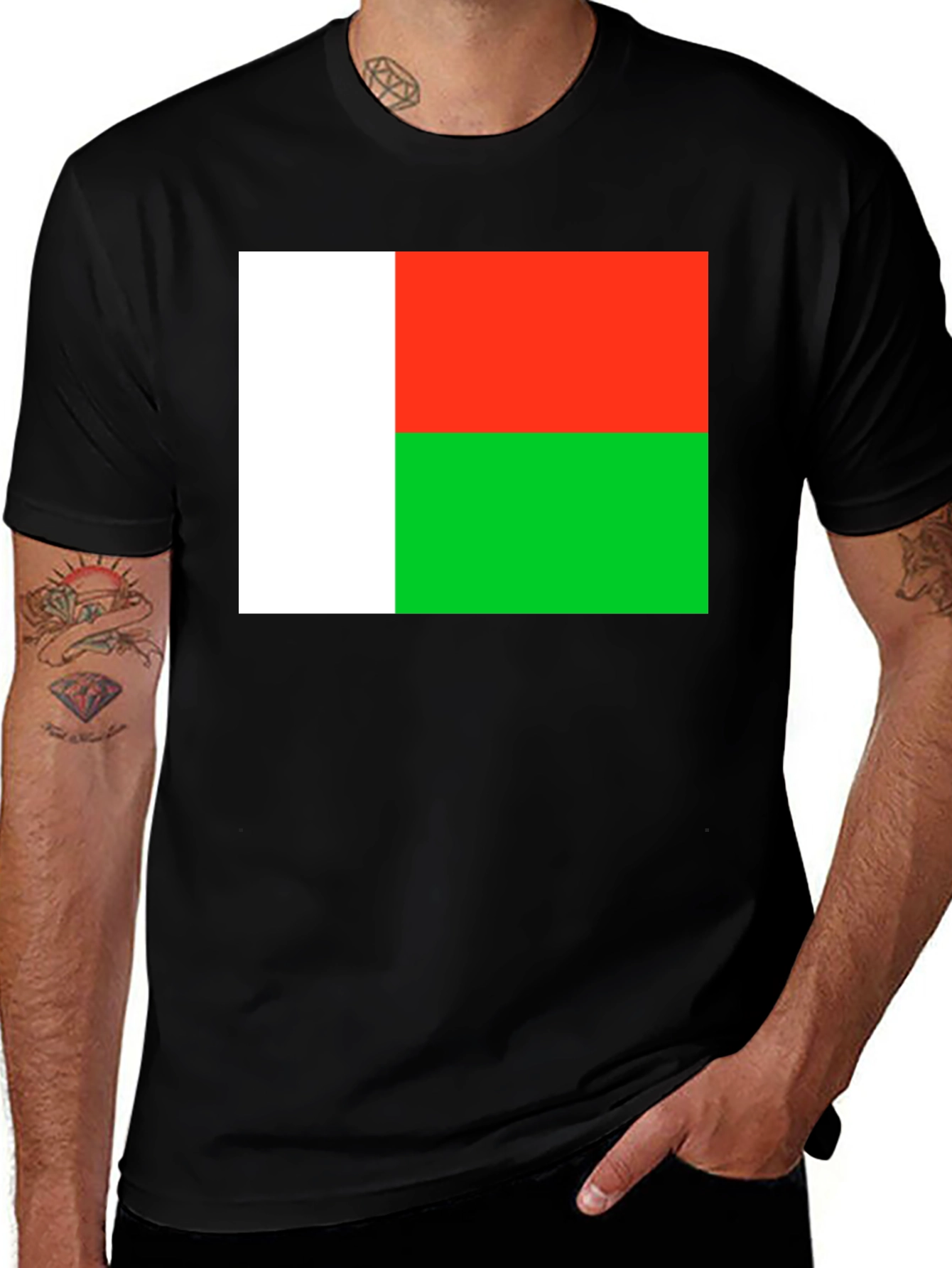 Madagascar Flag T-Shirt - Black Cotton Tee