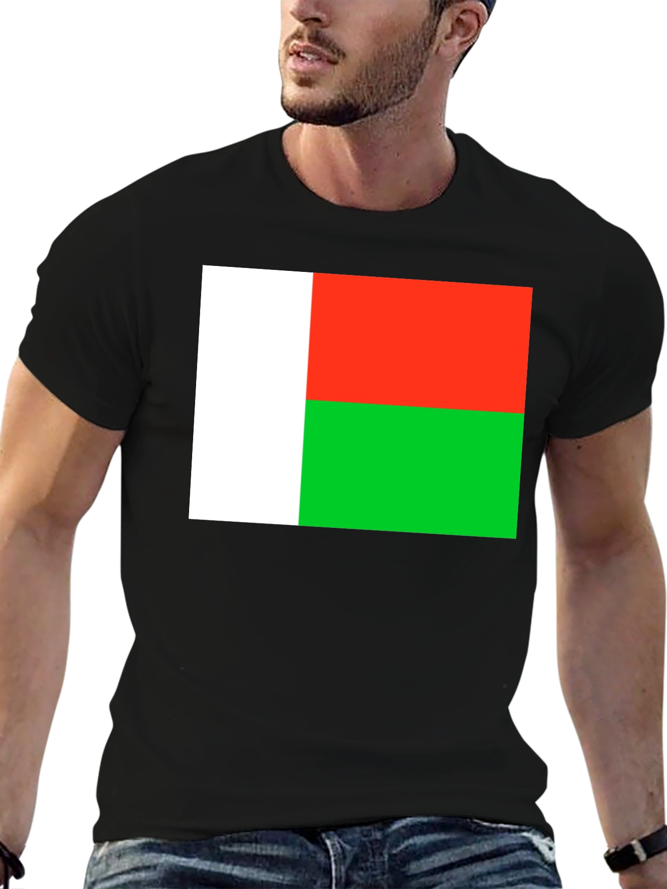 Madagascar Flag T-Shirt - Black Cotton Tee