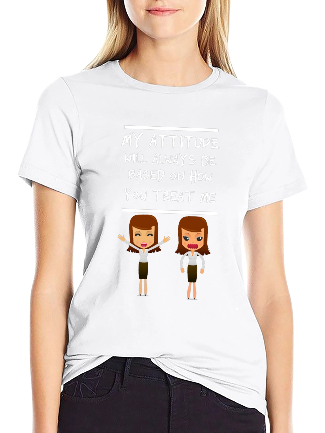 Attitude Based Treat Cartoon Graphic Tee