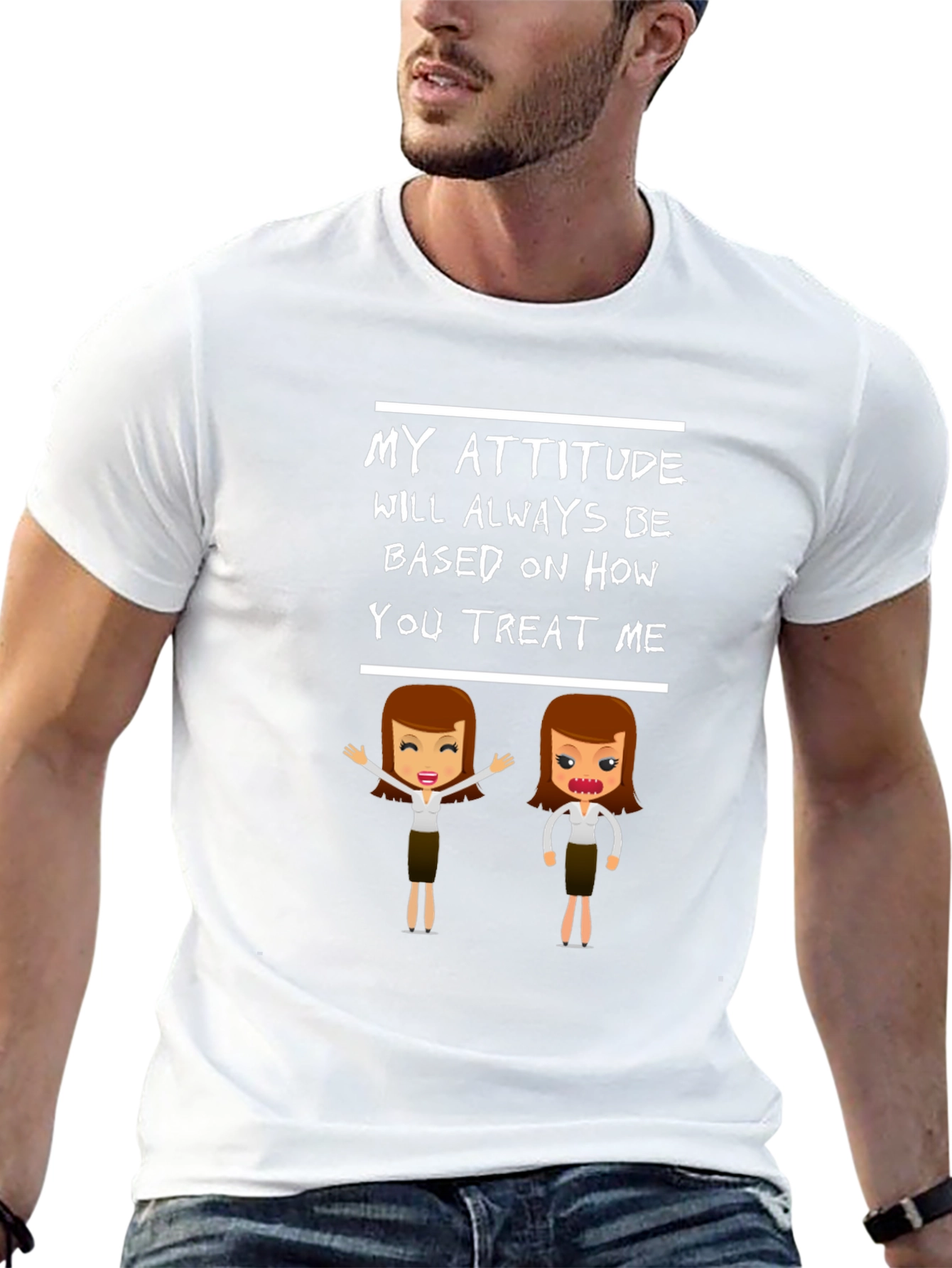 Attitude Based Treat Cartoon Graphic Tee