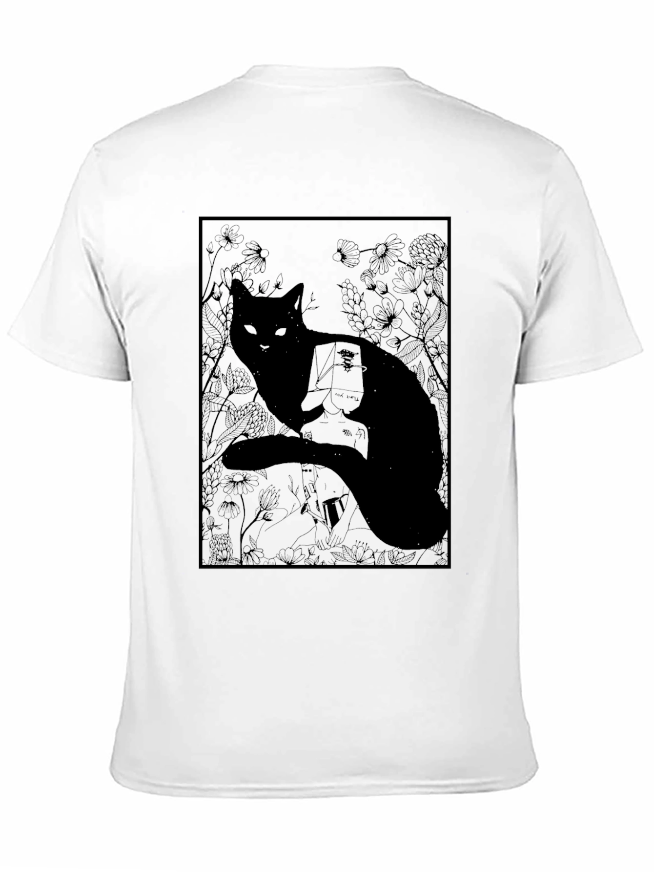 Black Cat Graphic Print T-Shirt