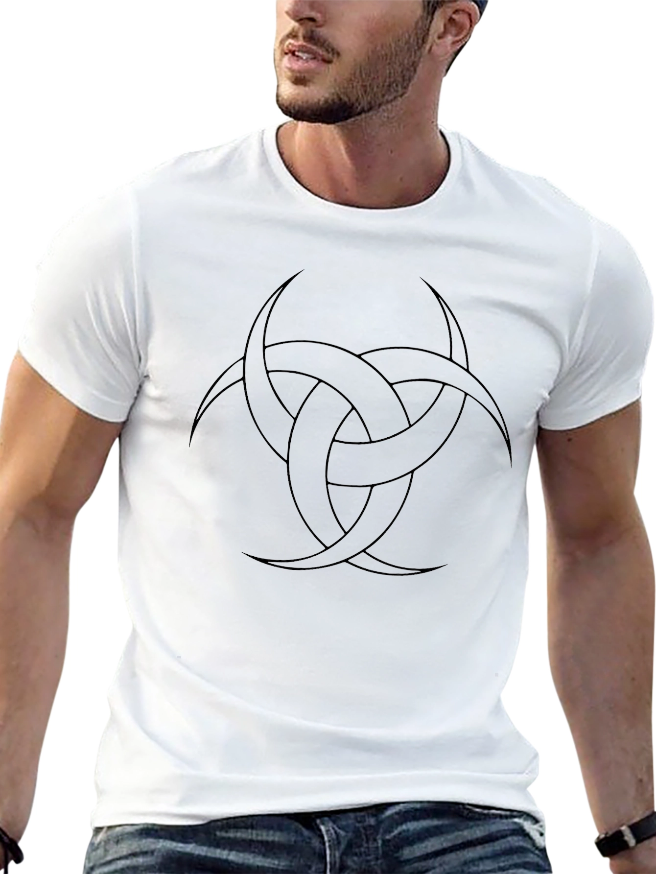 Triple Horn Knot Graphic Tee - Black