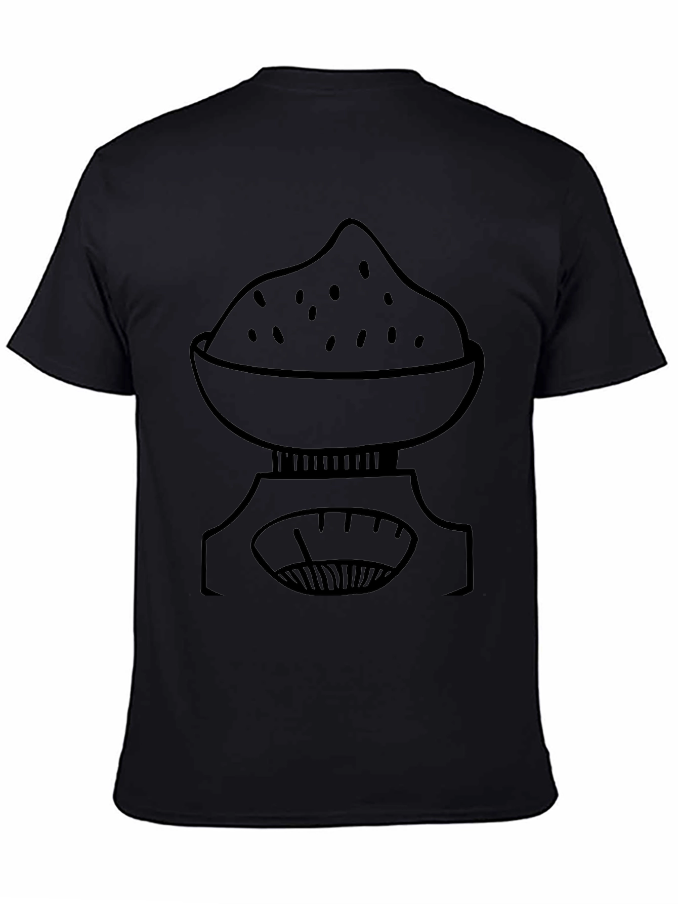 Weight Scale Bowl Design Black T-Shirt
