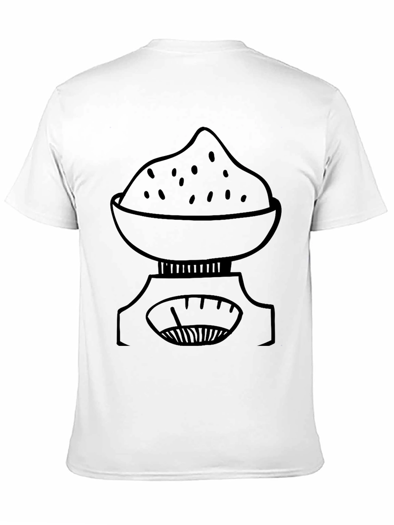 Weight Scale Bowl Design Black T-Shirt