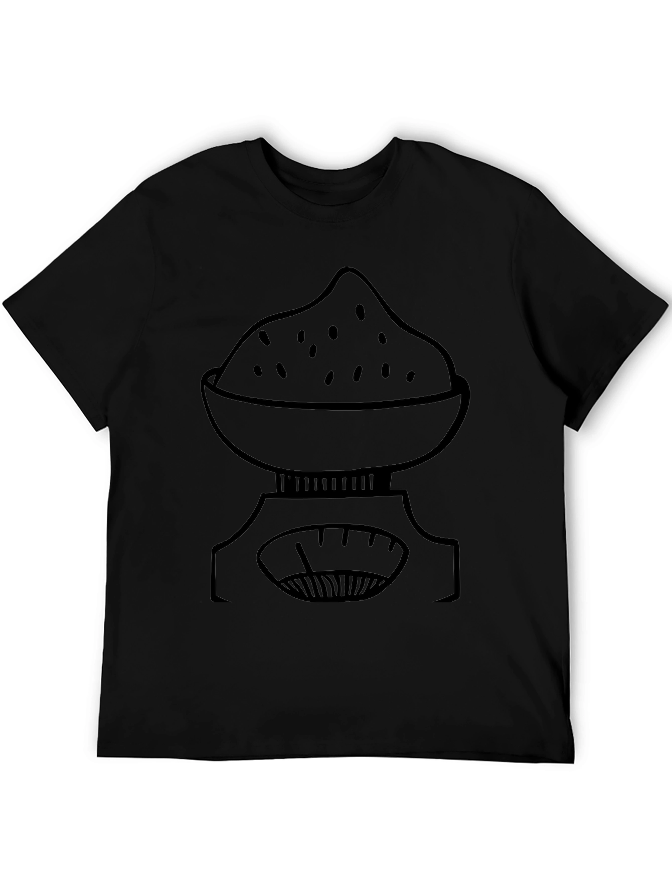 Weight Scale Bowl Design Black T-Shirt