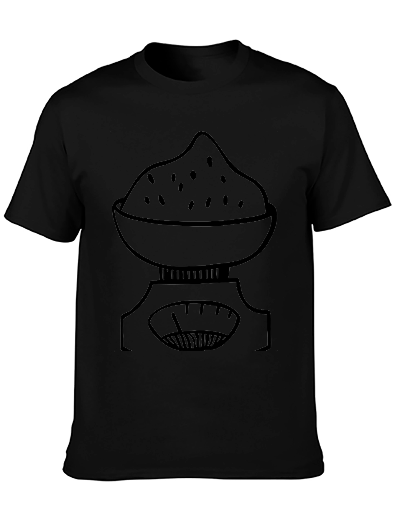 Weight Scale Bowl Design Black T-Shirt