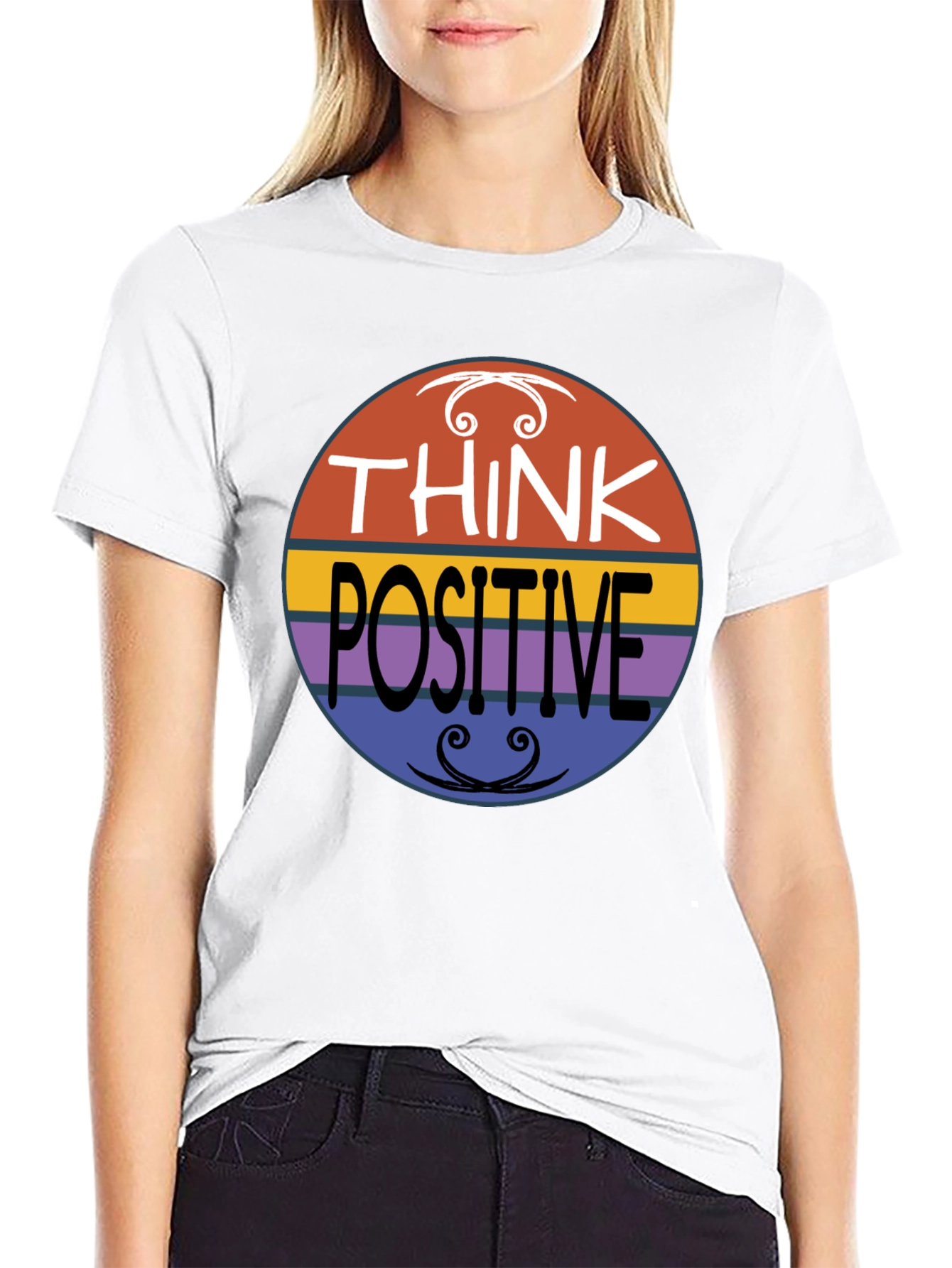 Think Positive Graphic Tee - Retro Style