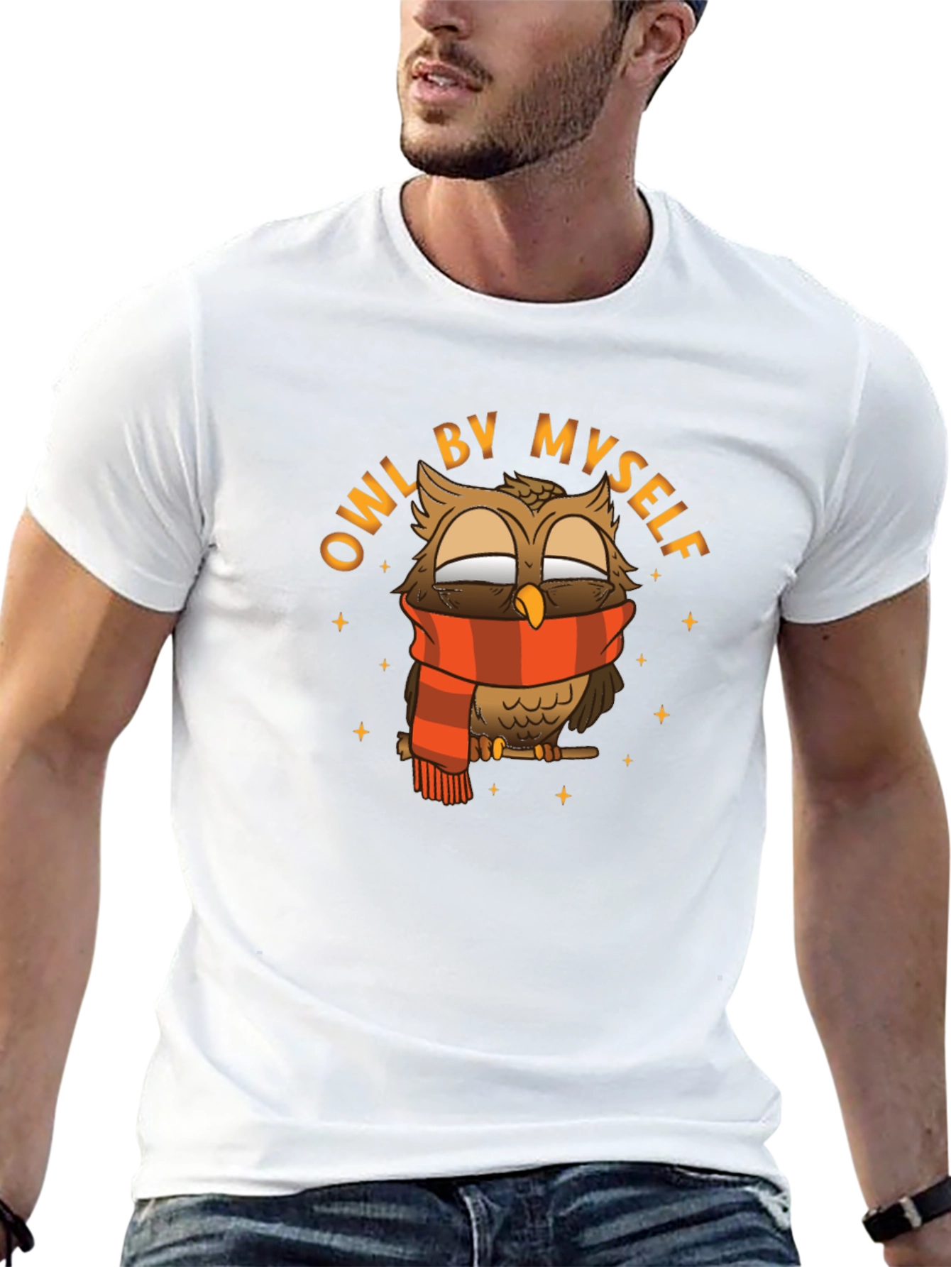 Owl By Myself Black Graphic Tee
