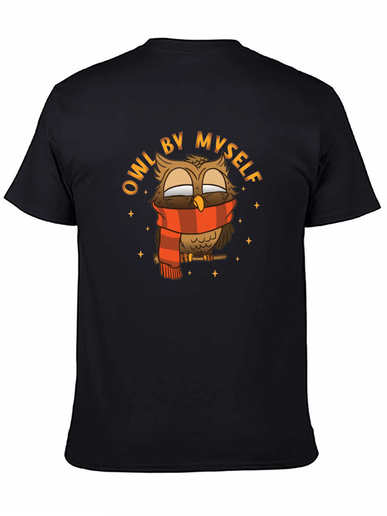 Owl By Myself Black Graphic Tee