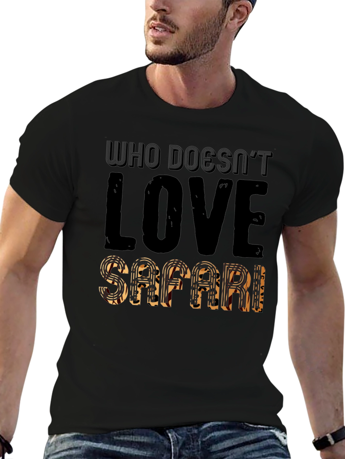 Safari Lover Black Graphic T-Shirt