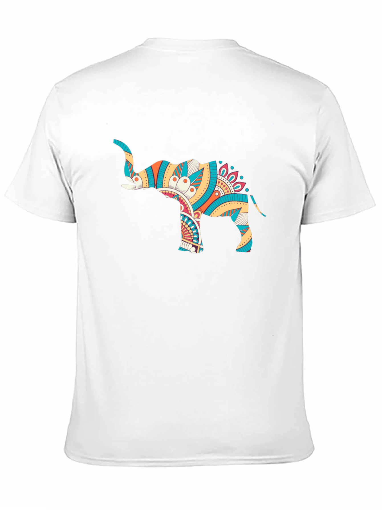 Mens Black Graphic Tee - Elephant Mandala Design