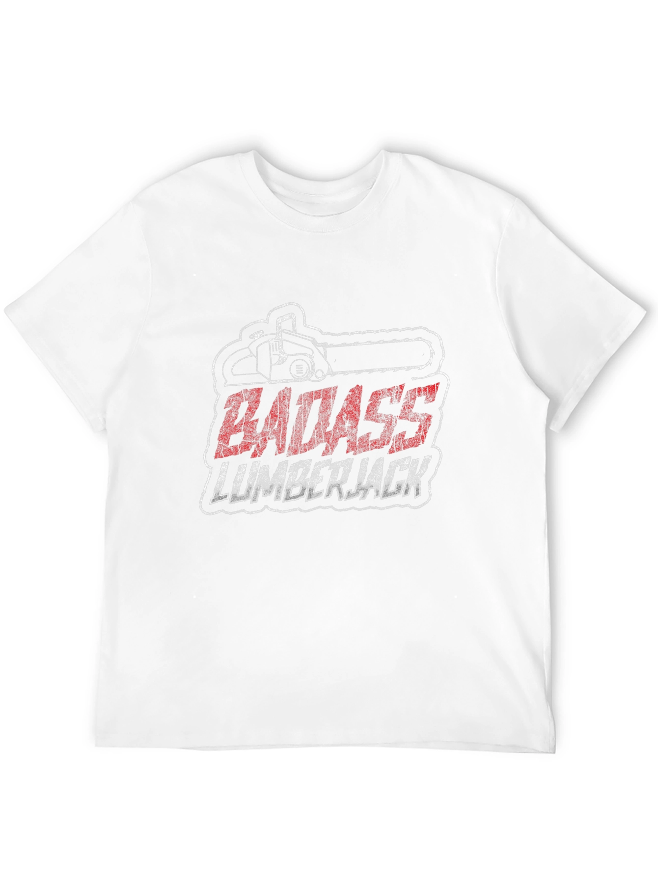 Badass Lumberjack Graphic T-Shirt - Chainsaw Design