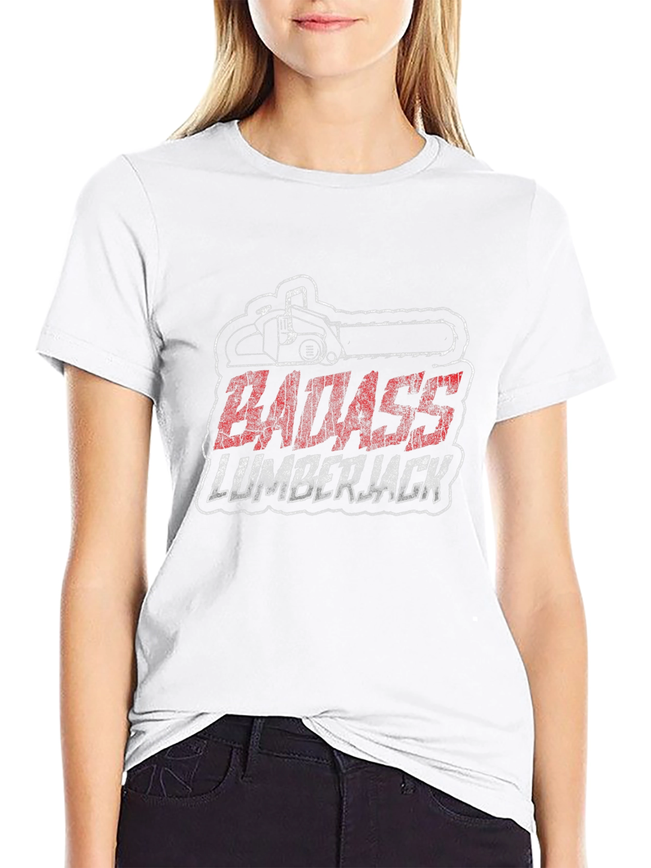 Badass Lumberjack Graphic T-Shirt - Chainsaw Design