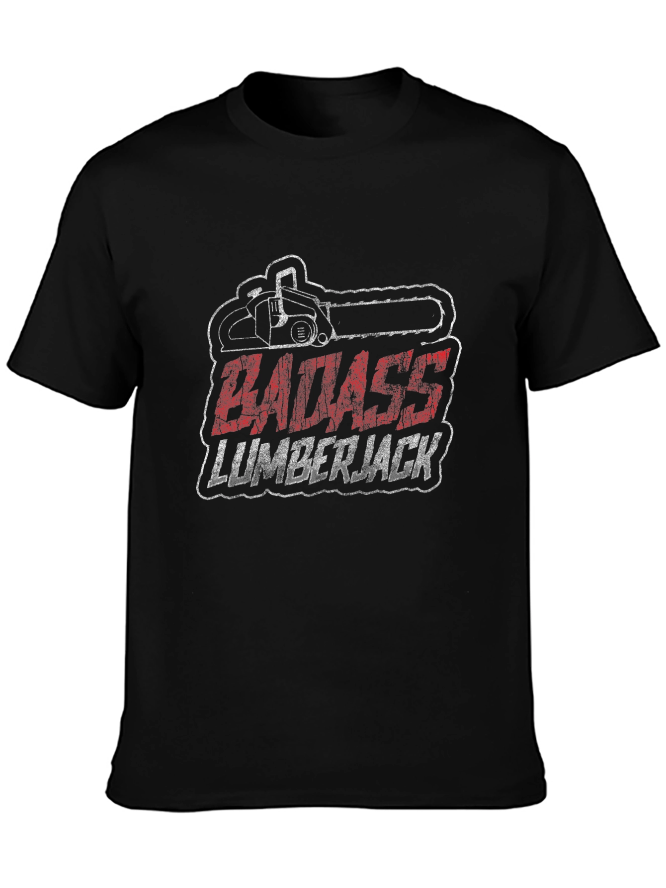 Badass Lumberjack Graphic T-Shirt - Chainsaw Design