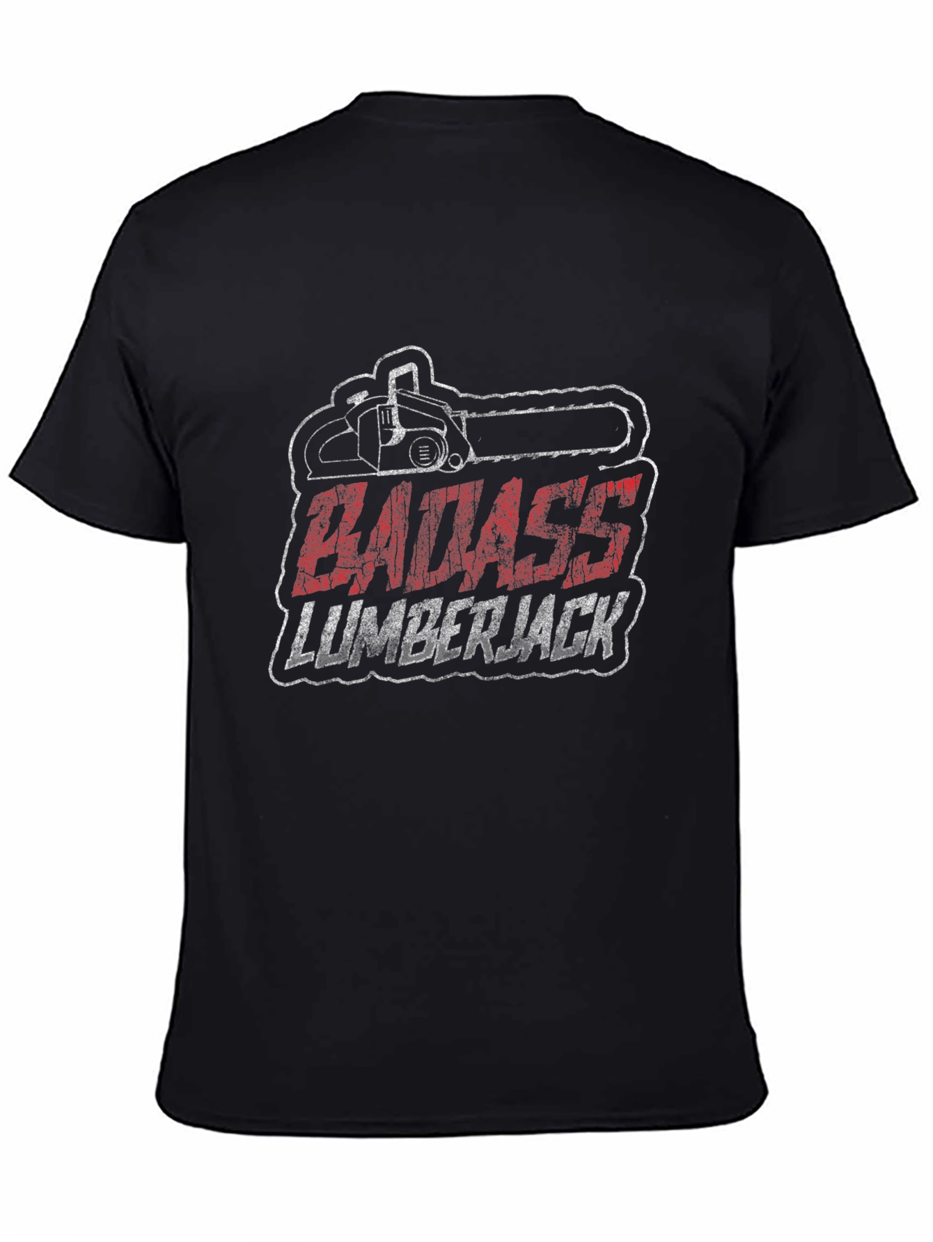 Badass Lumberjack Graphic T-Shirt - Chainsaw Design