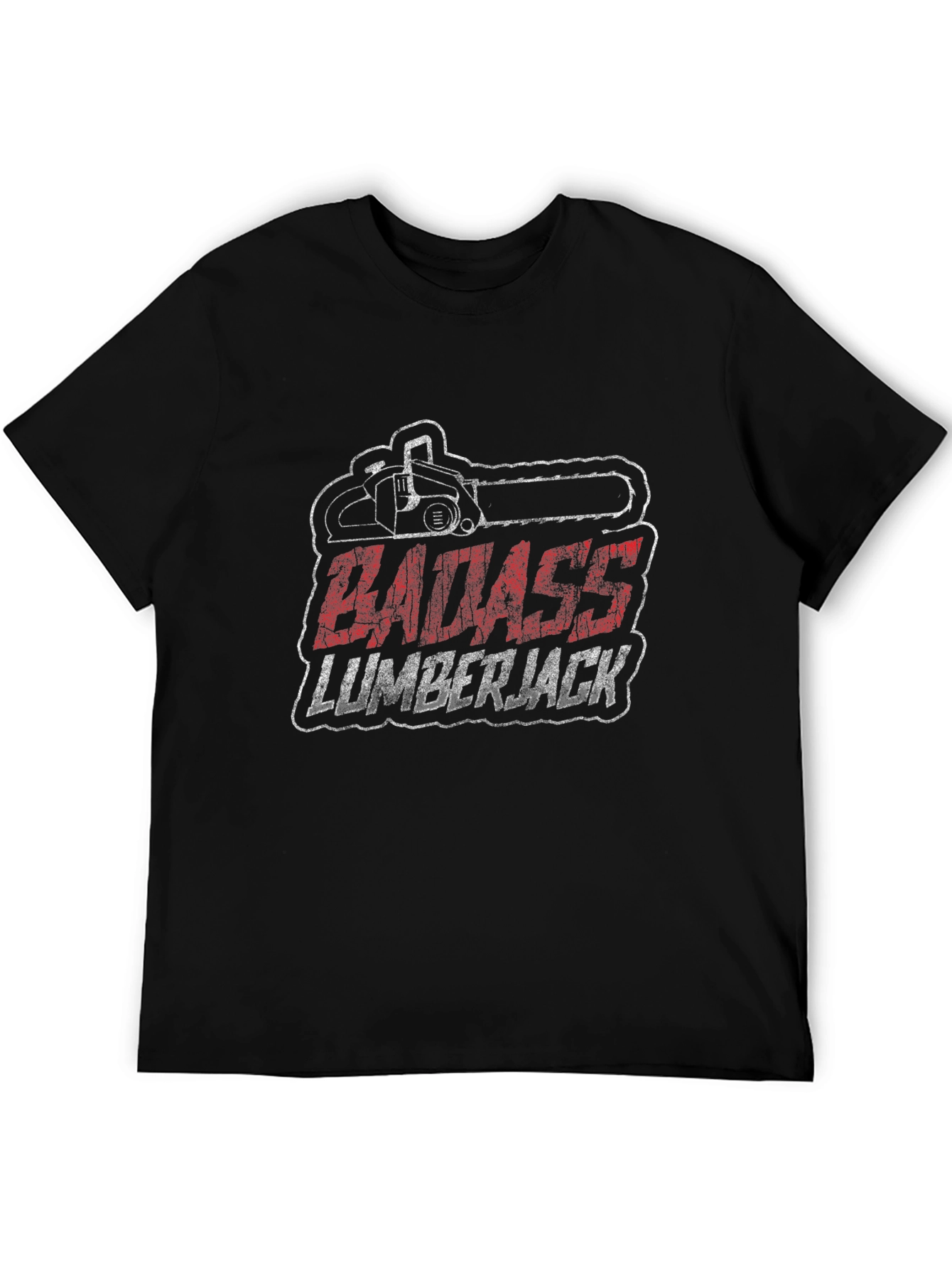 Badass Lumberjack Graphic T-Shirt - Chainsaw Design