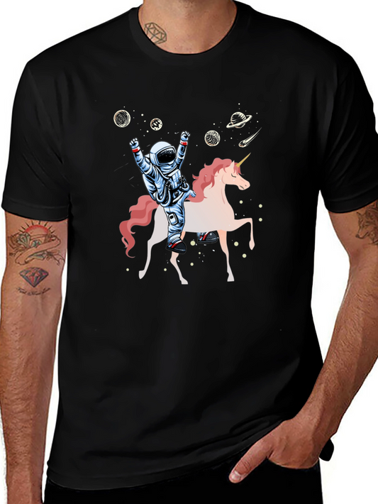 Astronaut Riding Unicorn Graphic Tee
