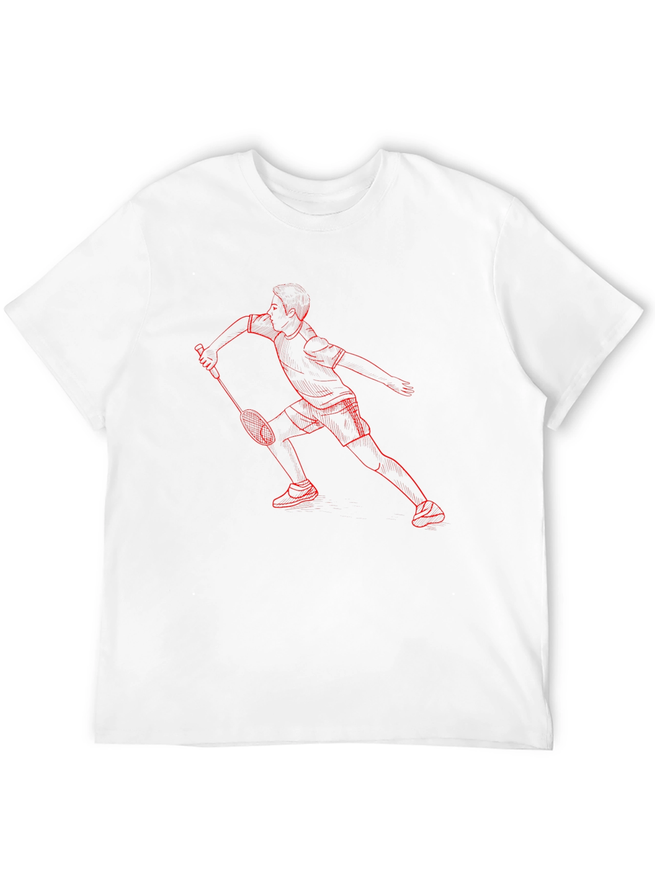 Badminton Player Graphic Tee - Black