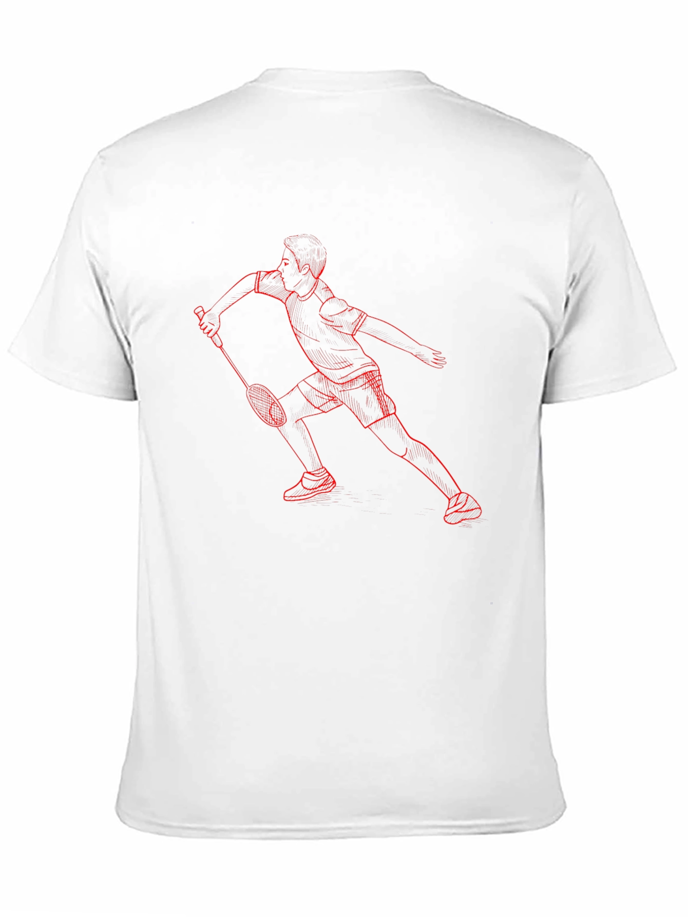 Badminton Player Graphic Tee - Black