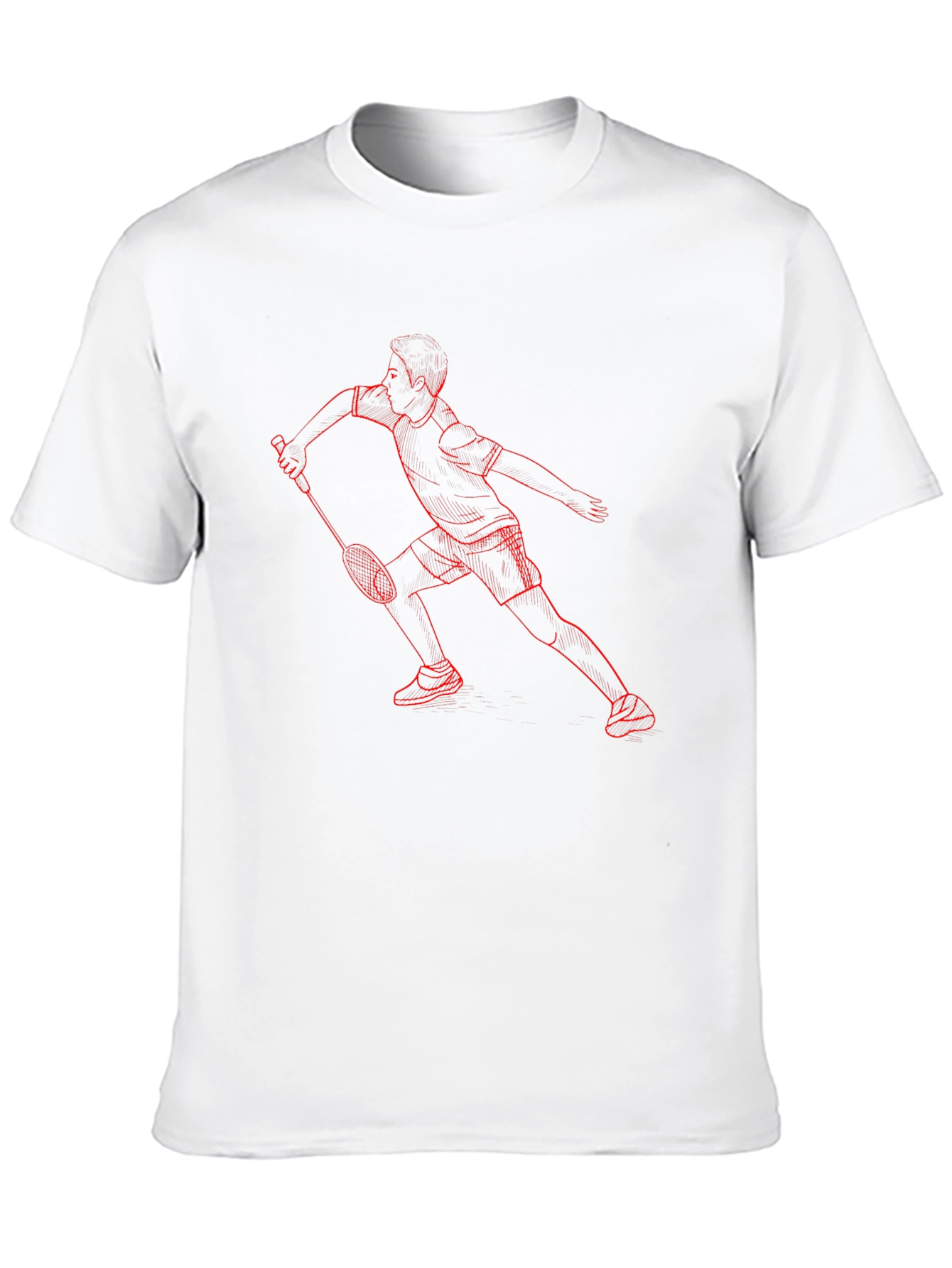 Badminton Player Graphic Tee - Black