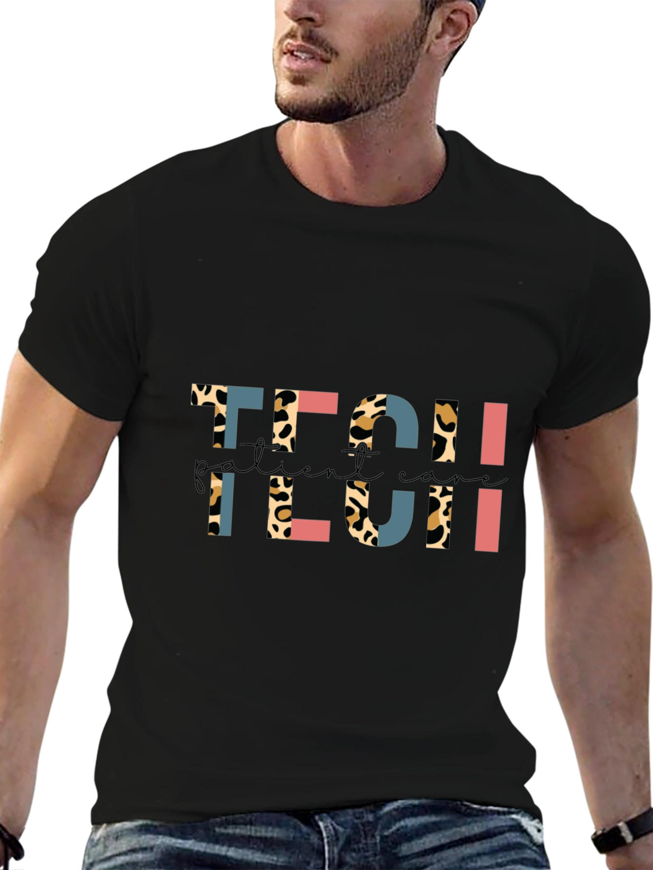 Leopard Print Tech Patient Care T-Shirt