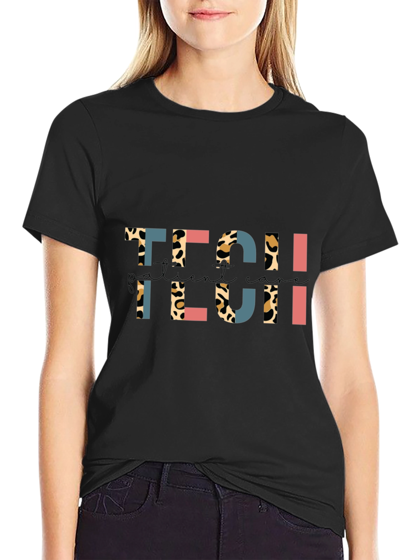 Leopard Print Tech Patient Care T-Shirt