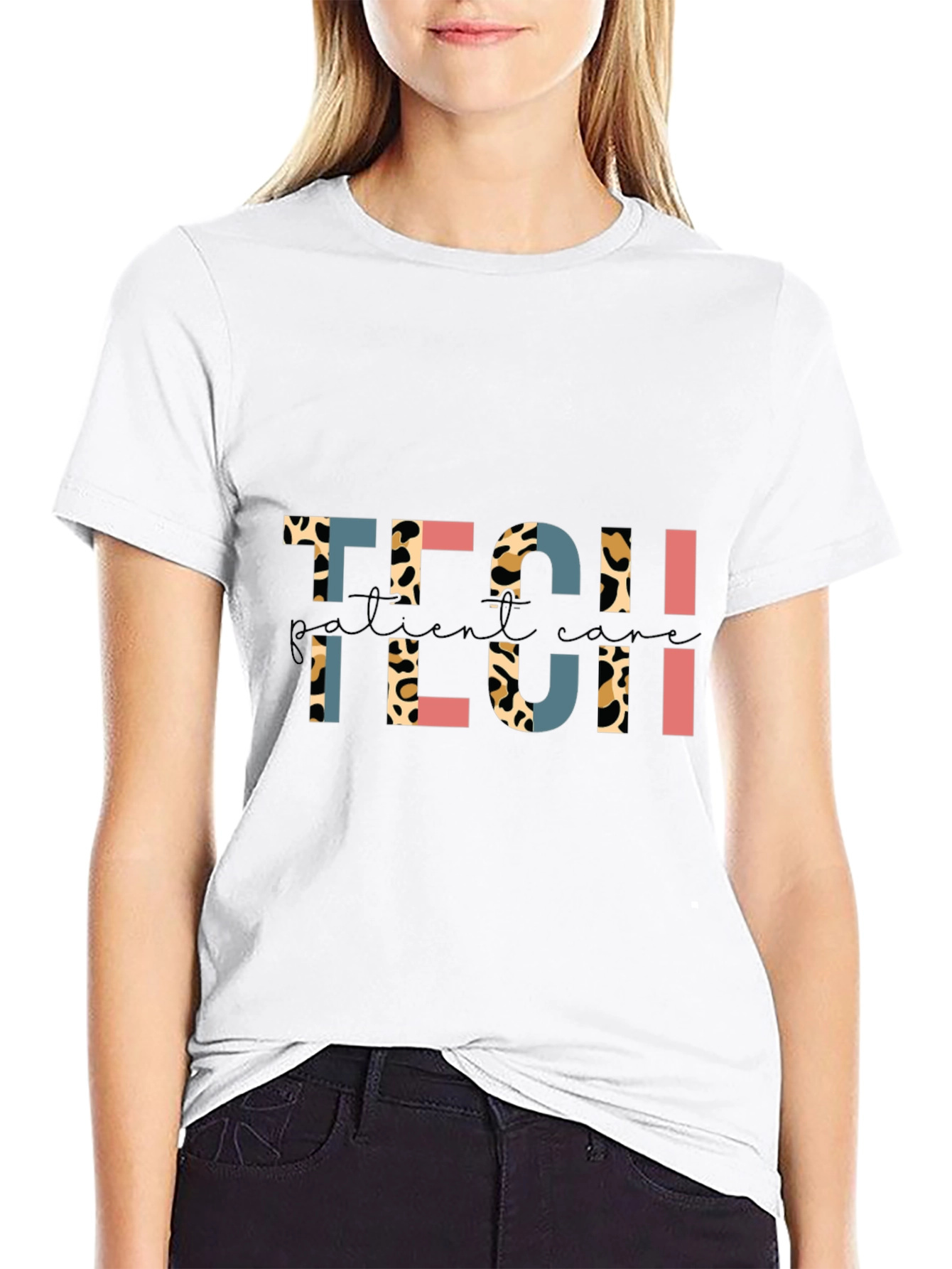 Leopard Print Tech Patient Care T-Shirt