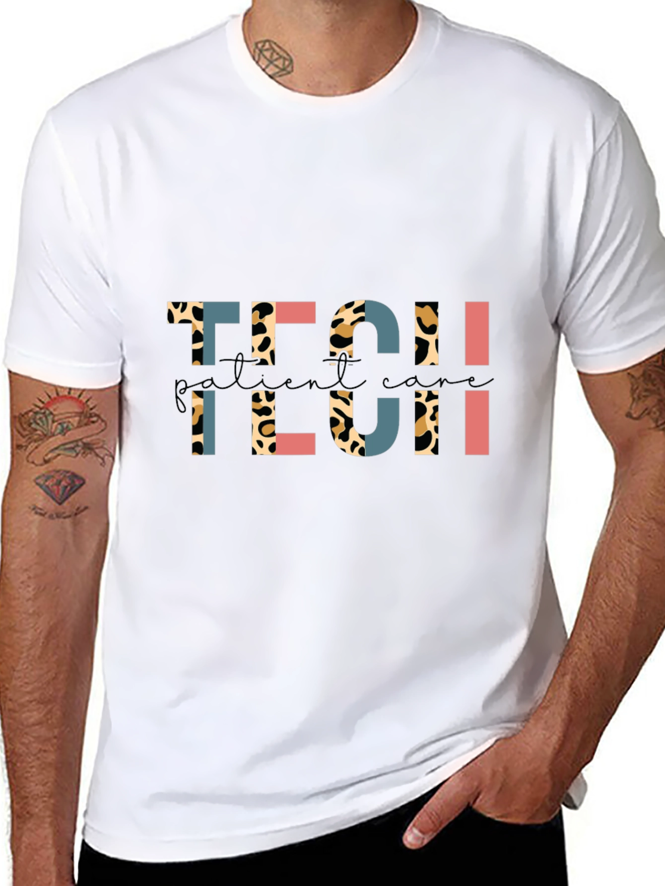 Leopard Print Tech Patient Care T-Shirt