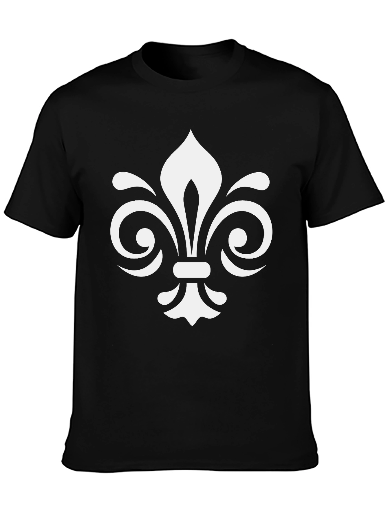 Fleur-de-lis Graphic Tee - Stylish Black Cotton T-Shirt
