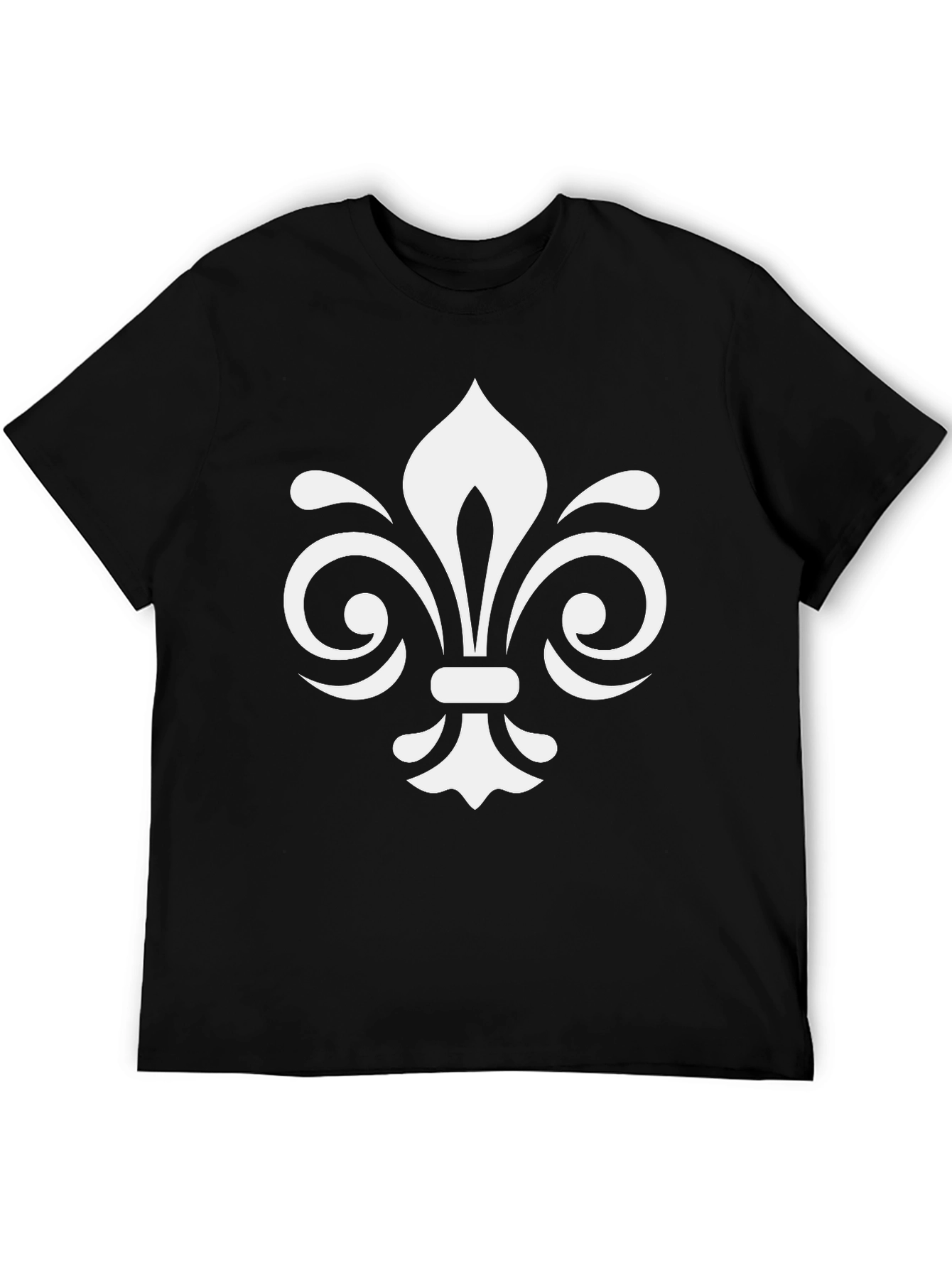 Fleur-de-lis Graphic Tee - Stylish Black Cotton T-Shirt