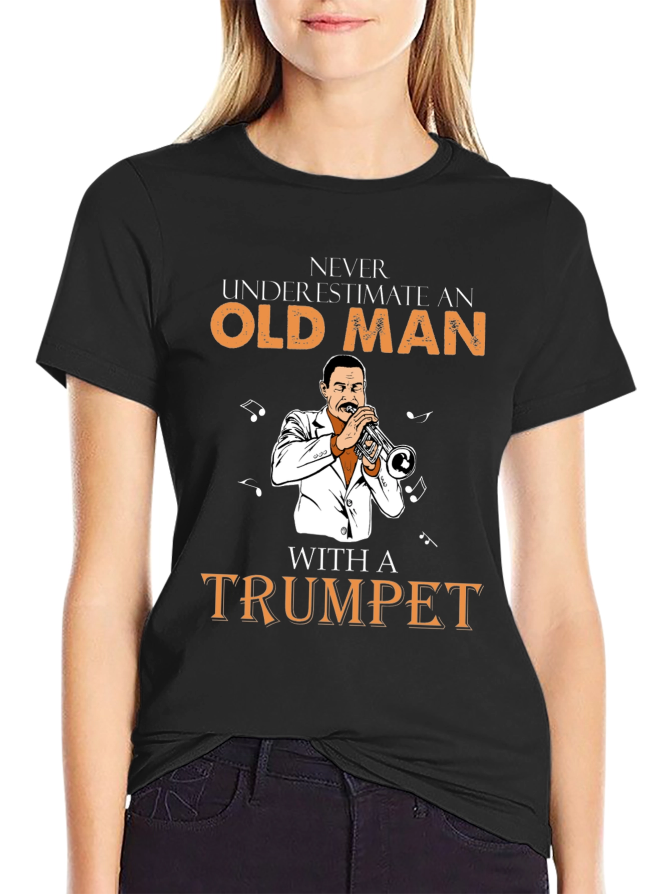 Never Underestimate Old Man with Trumpet T-Shirt