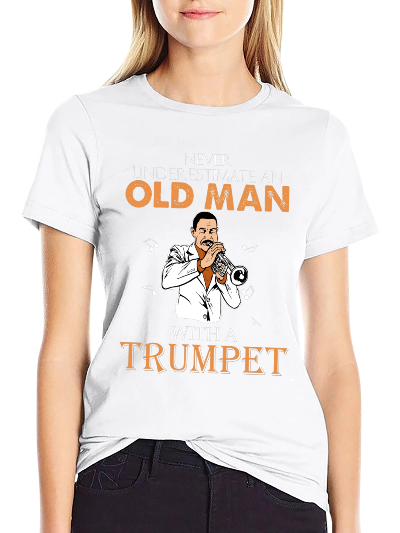 Never Underestimate Old Man with Trumpet T-Shirt