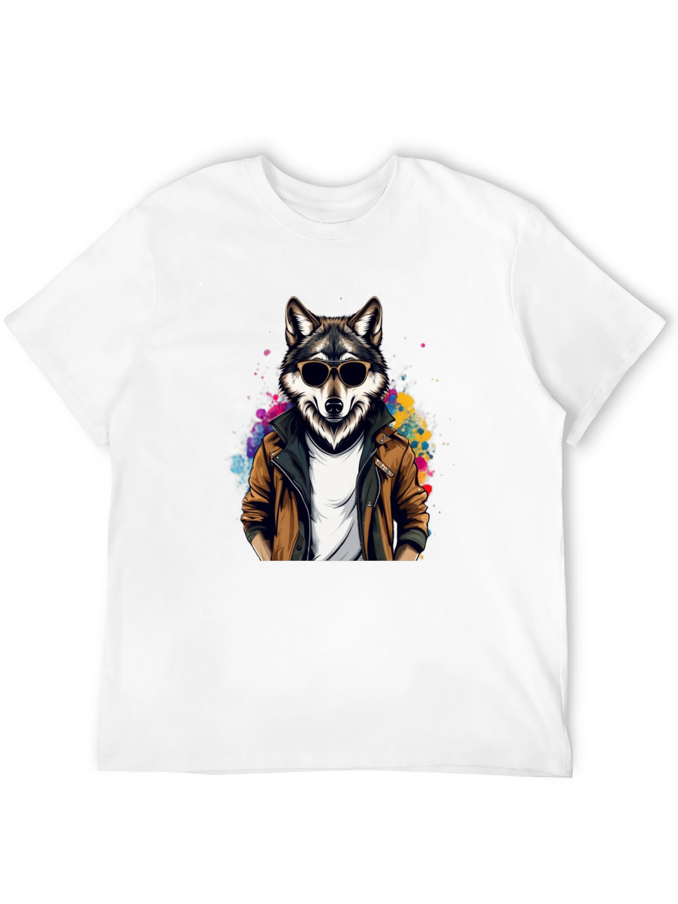 Cool Wolf in Leather Jacket T-Shirt