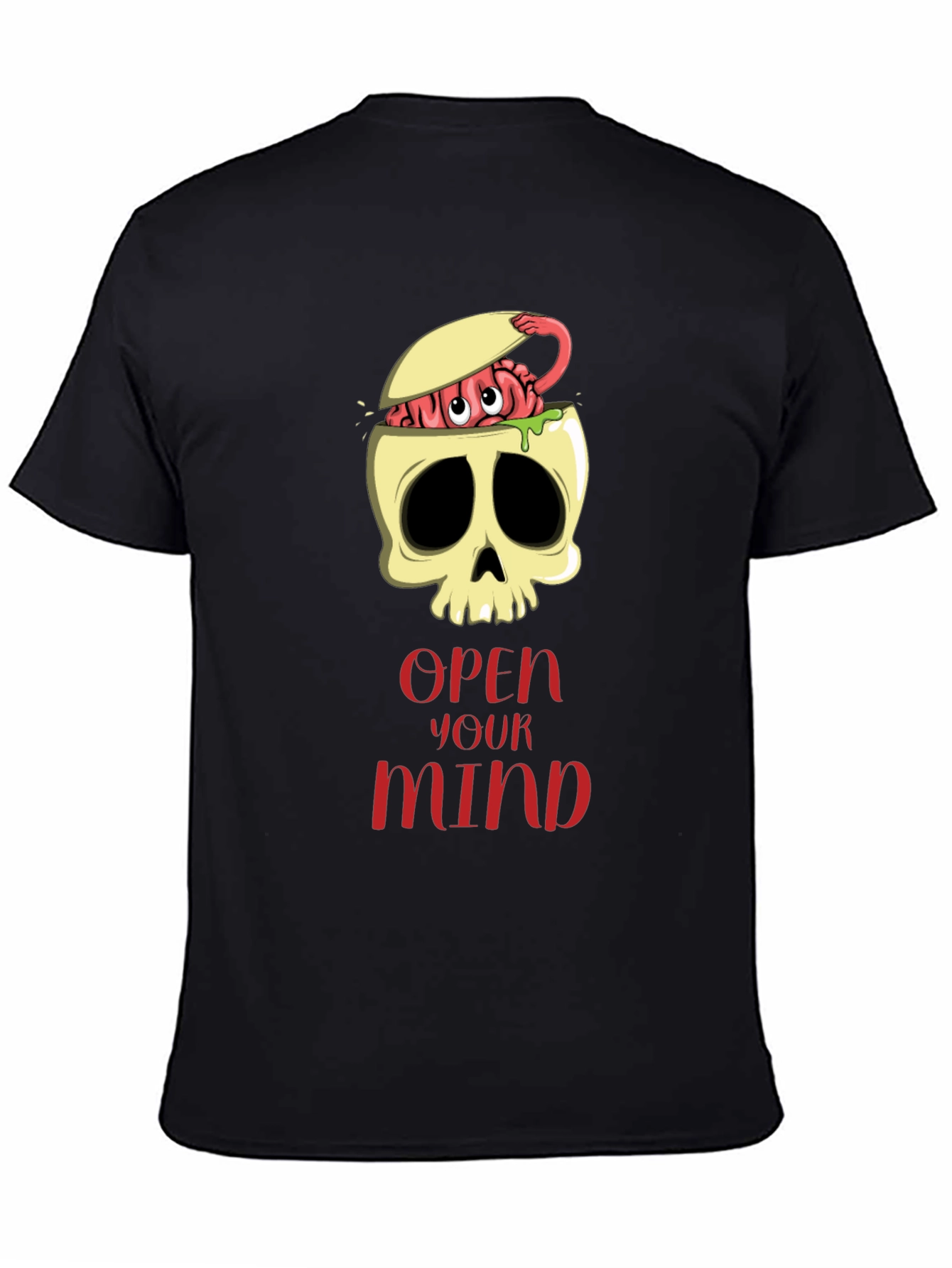 Open Your Mind Skull Brain Graphic Tee
