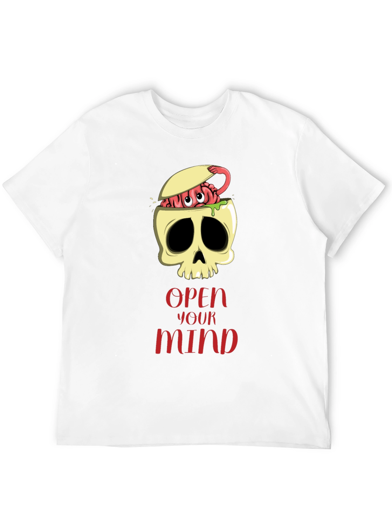 Open Your Mind Skull Brain Graphic Tee
