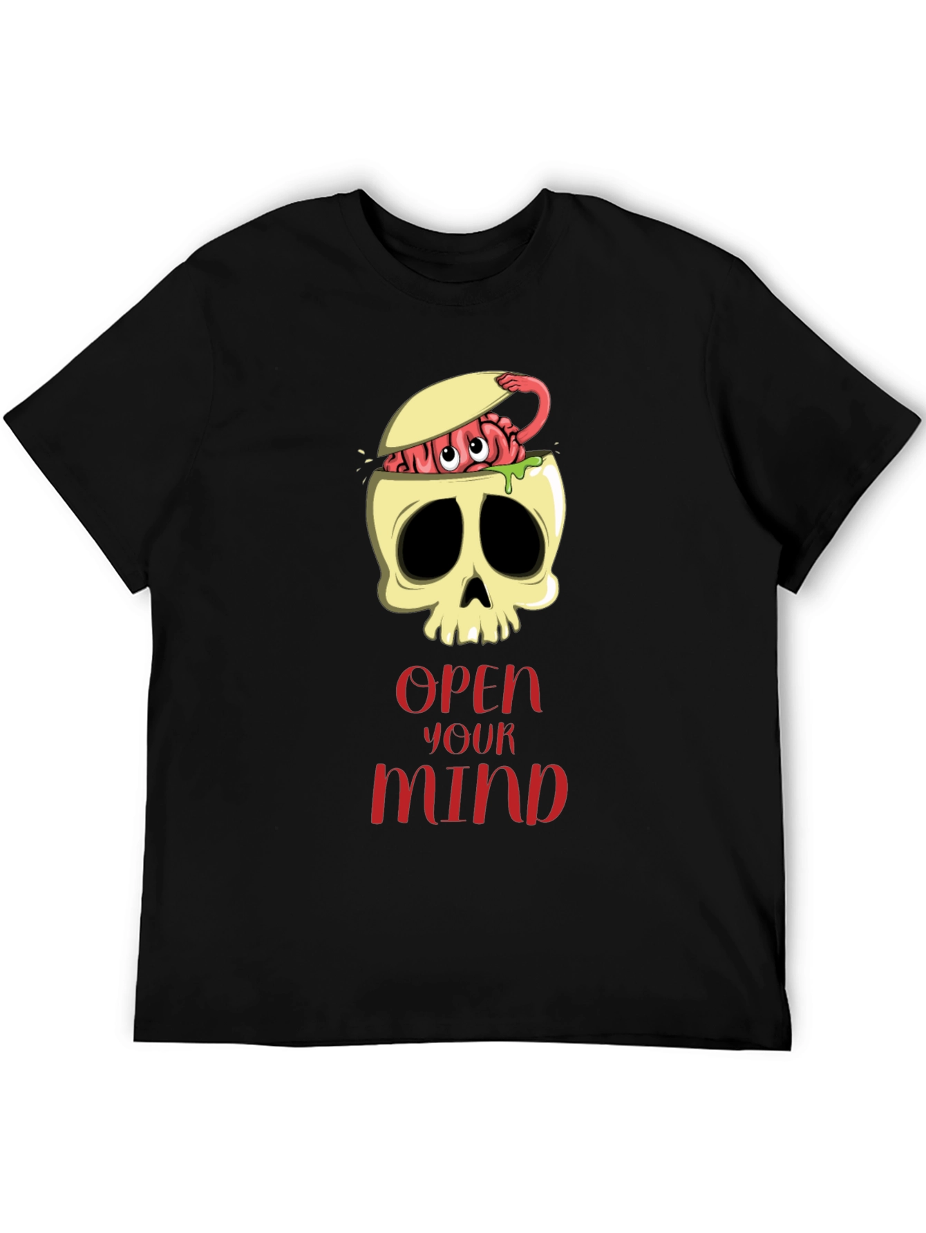 Open Your Mind Skull Brain Graphic Tee