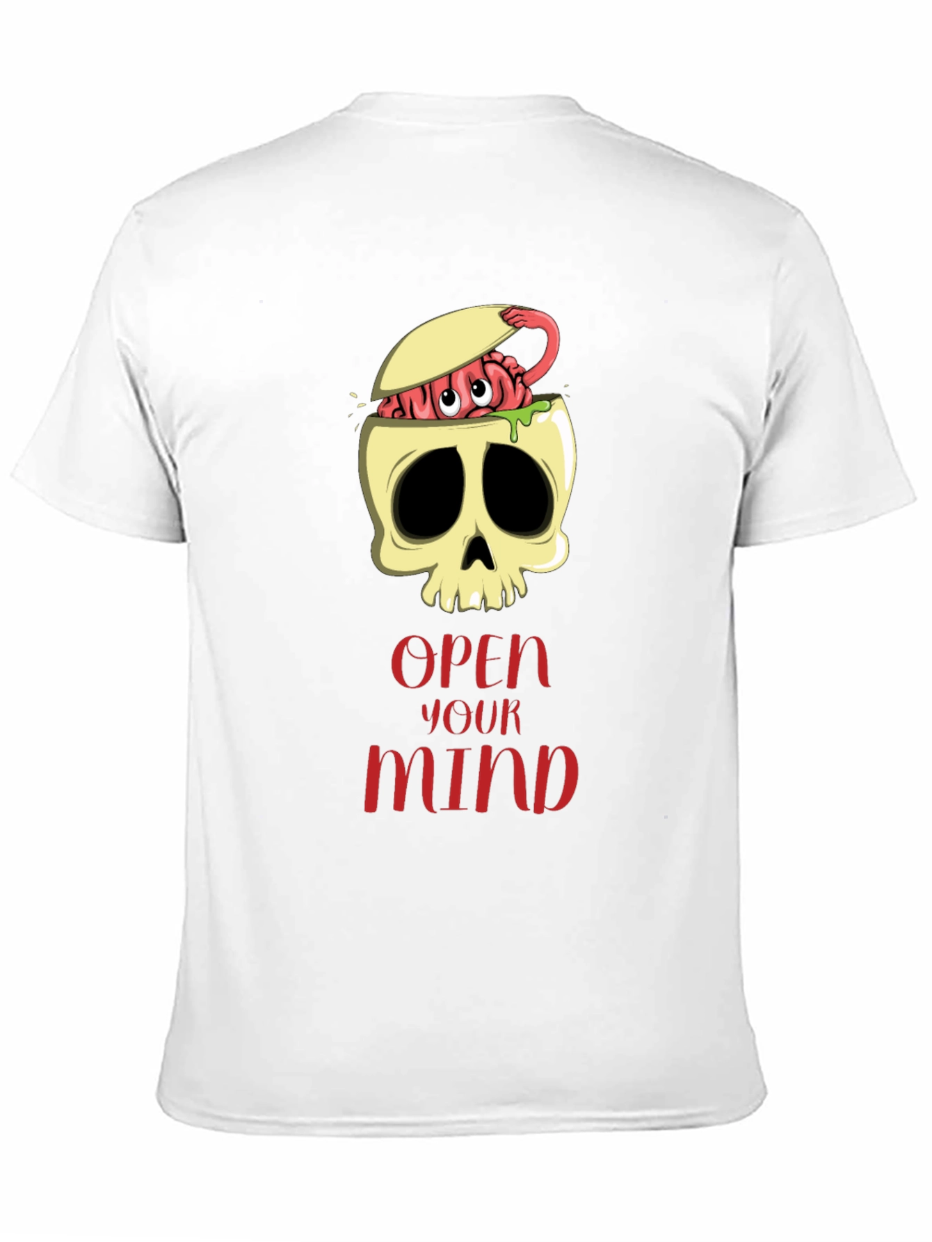 Open Your Mind Skull Brain Graphic Tee