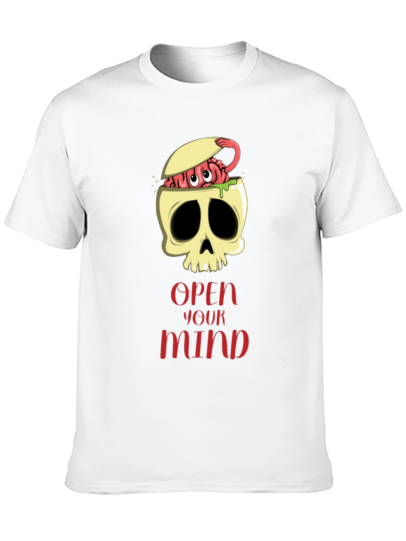 Open Your Mind Skull Brain Graphic Tee
